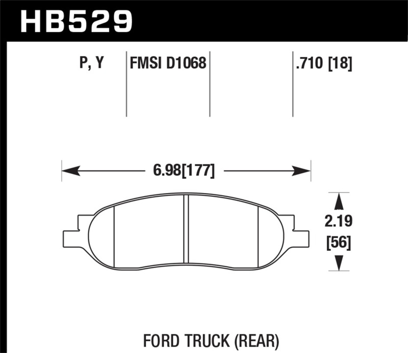 Ford F250 Brake Pads - Rear - Hawk Performance - LTS Street - `05-`07